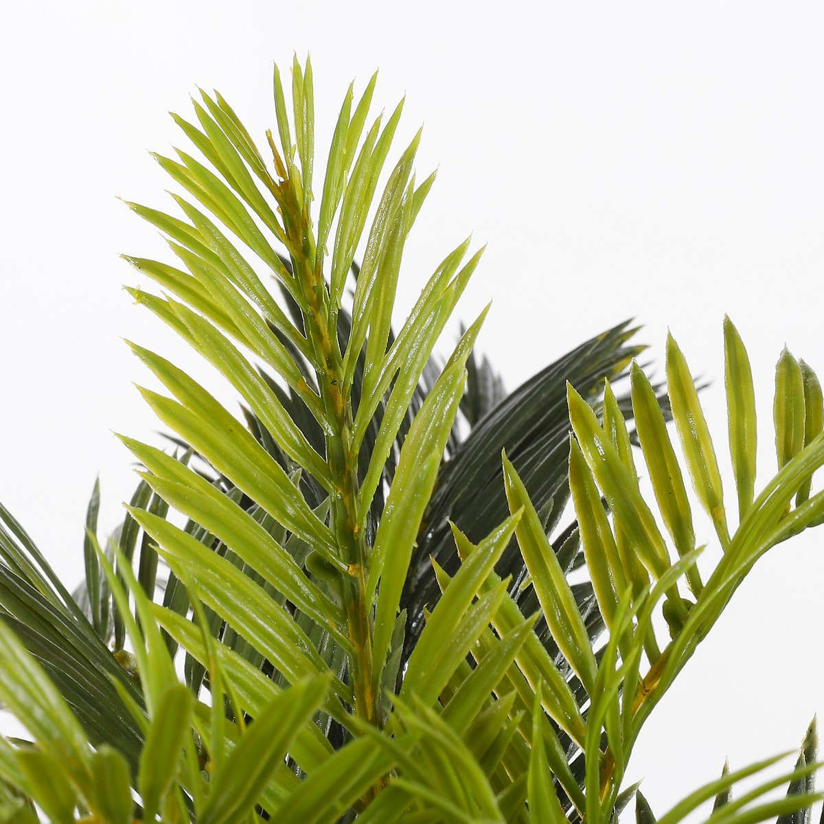 Palmier Cycas Artificiel en Pot de Fleur Stan - H37 x Ø44 cm - Vert