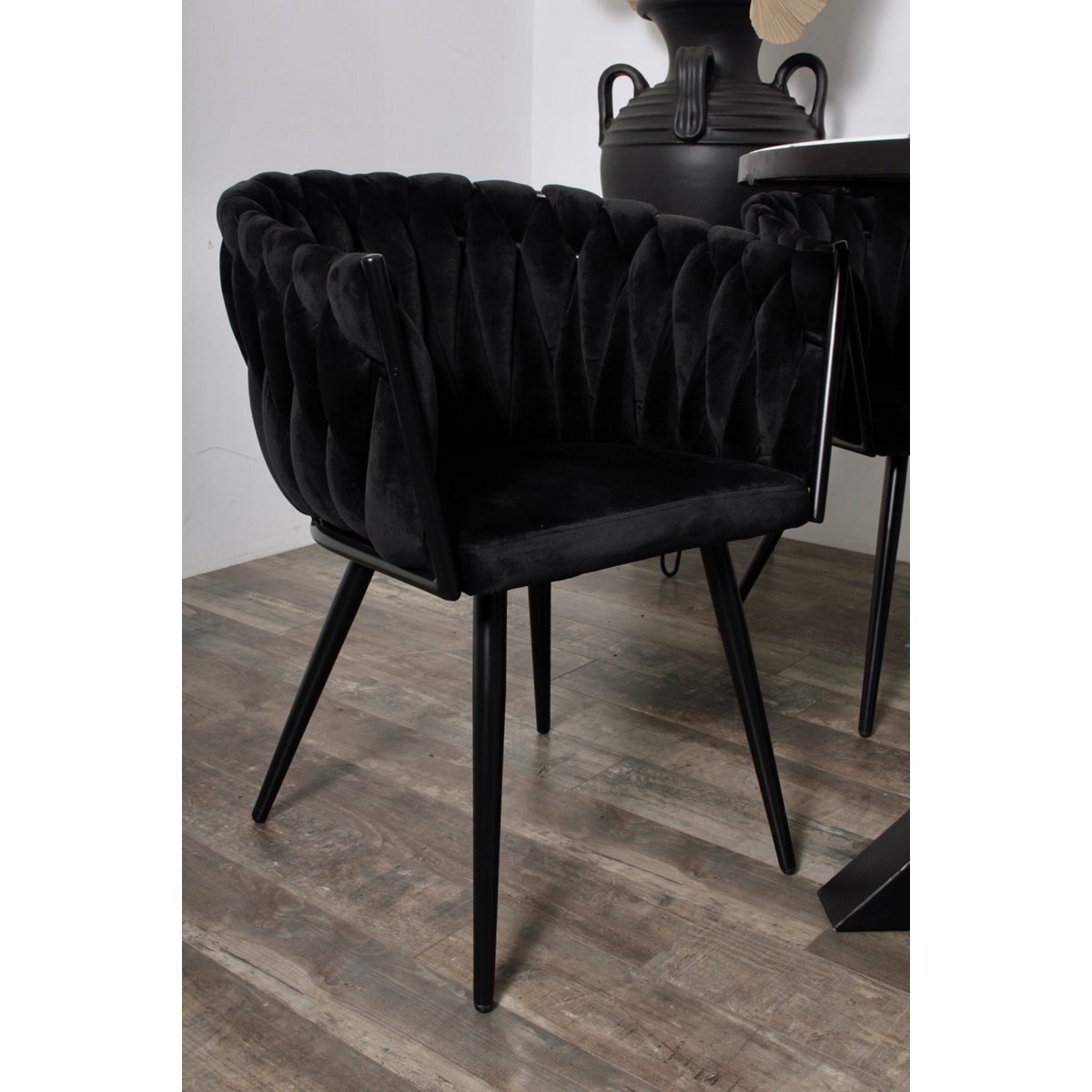 Chaise Wave noire (Lot de 2)