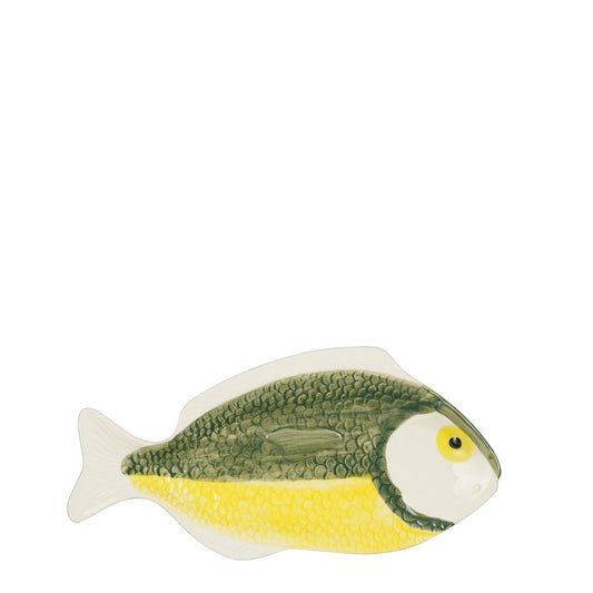 Assiette Poisson - L29 x W14 x H2 cm - Céramique - Vert foncé
