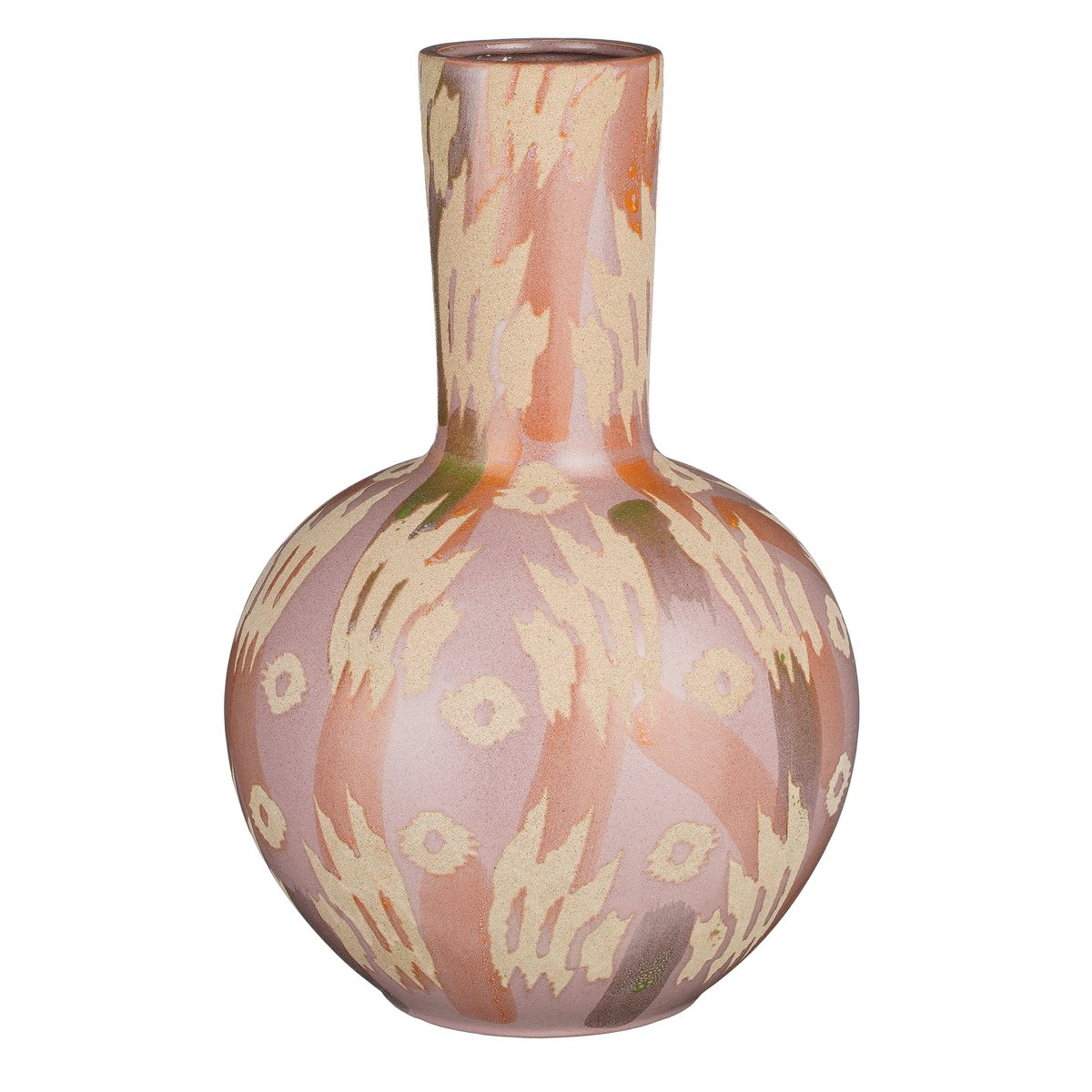 Javi Vase - H52 X Ø34 cm - Céramique - rose, beige