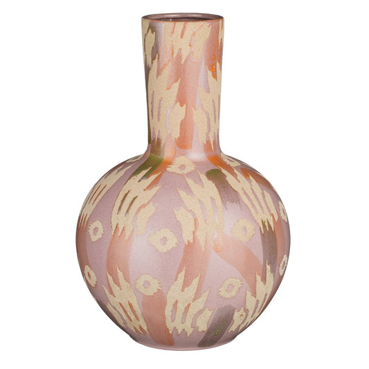 Javi Vase - H52 X Ø34 cm - Céramique - rose, beige