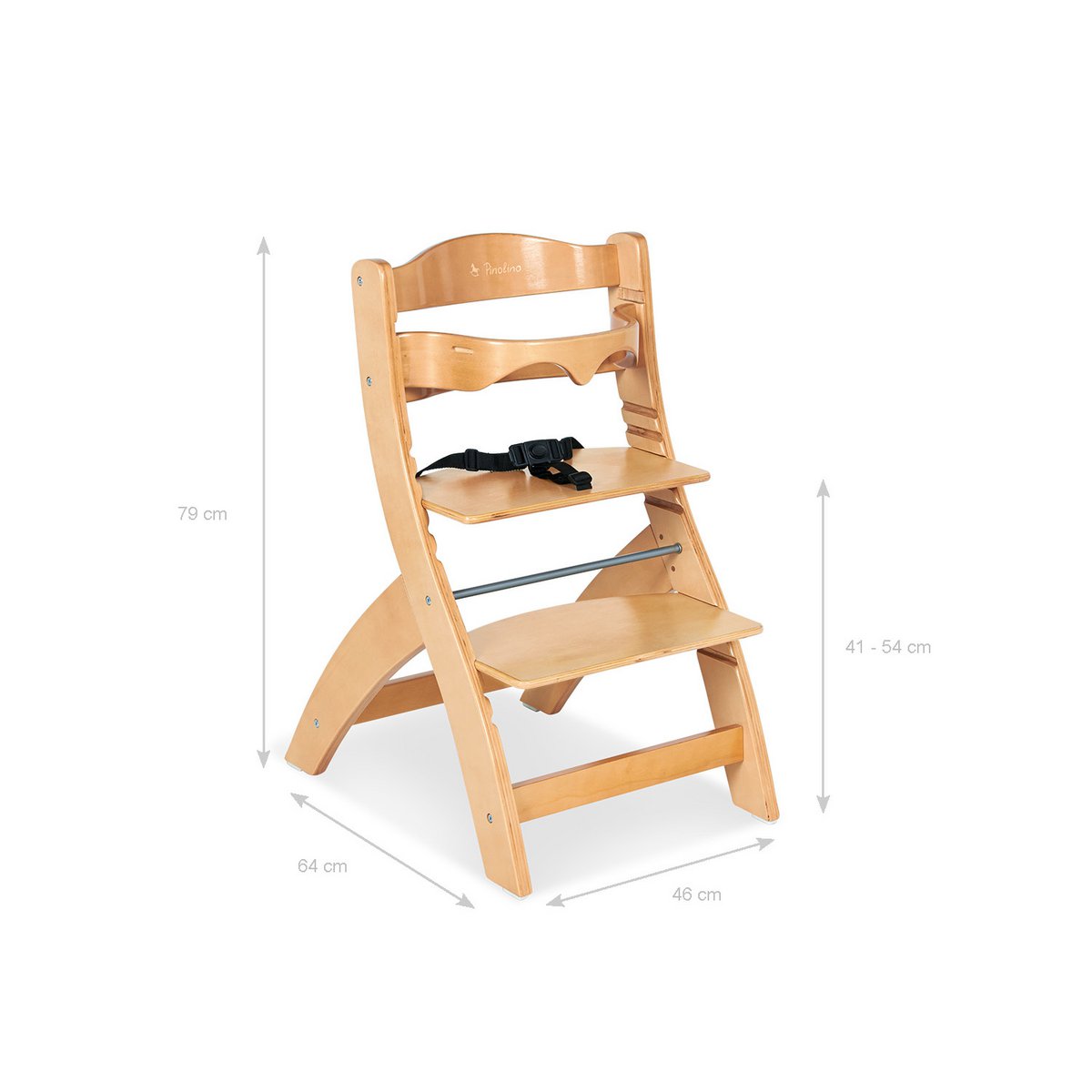 Trapstoel 'Thilo', blank gelakt