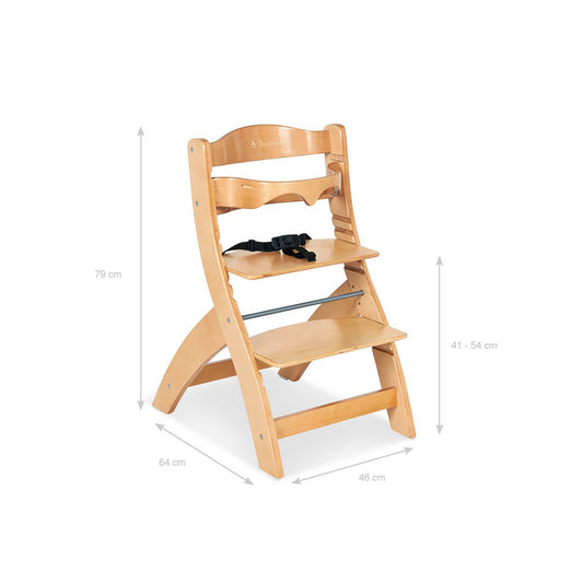 Trapstoel 'Thilo', blank gelakt