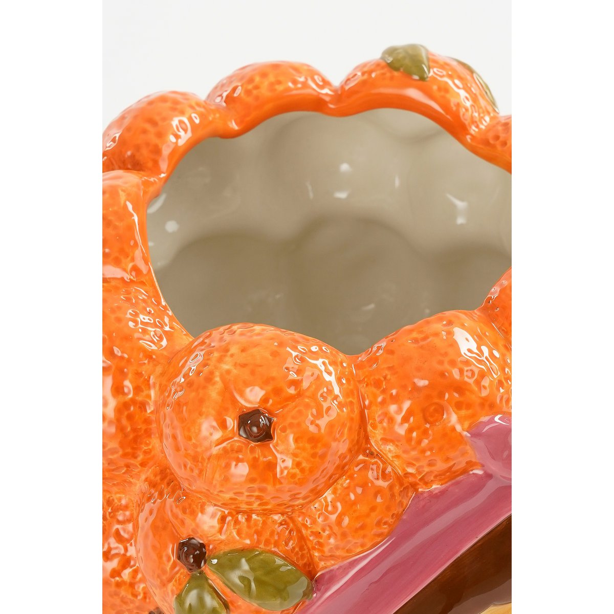 Pot de fleur drôle à l'intérieur - L20 X B20 X H22 cm - Dolomite - Orange