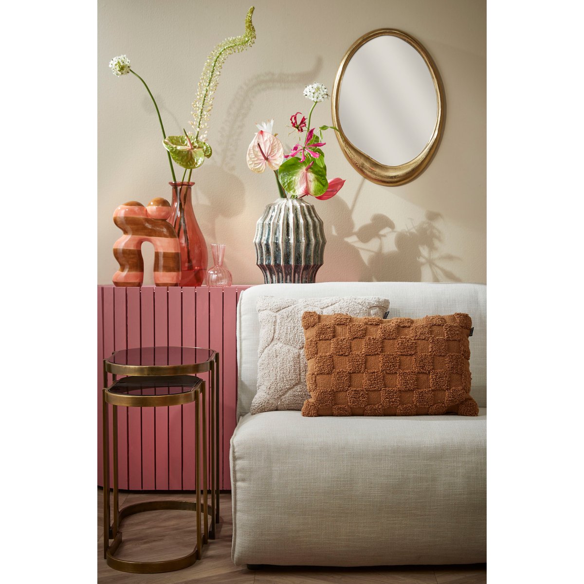 Tableau de Kevin - Ensemble de 2 - L54 x B34 x H56 cm - Métal - or