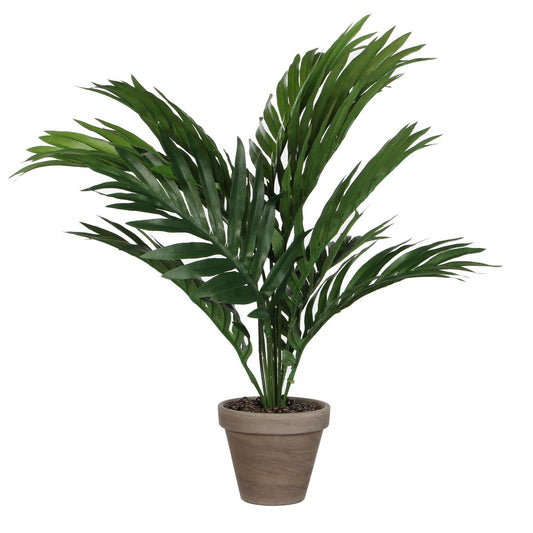 Palmier Areca artificiel en pot de fleur Stan - H45 x Ø60 cm - Vert