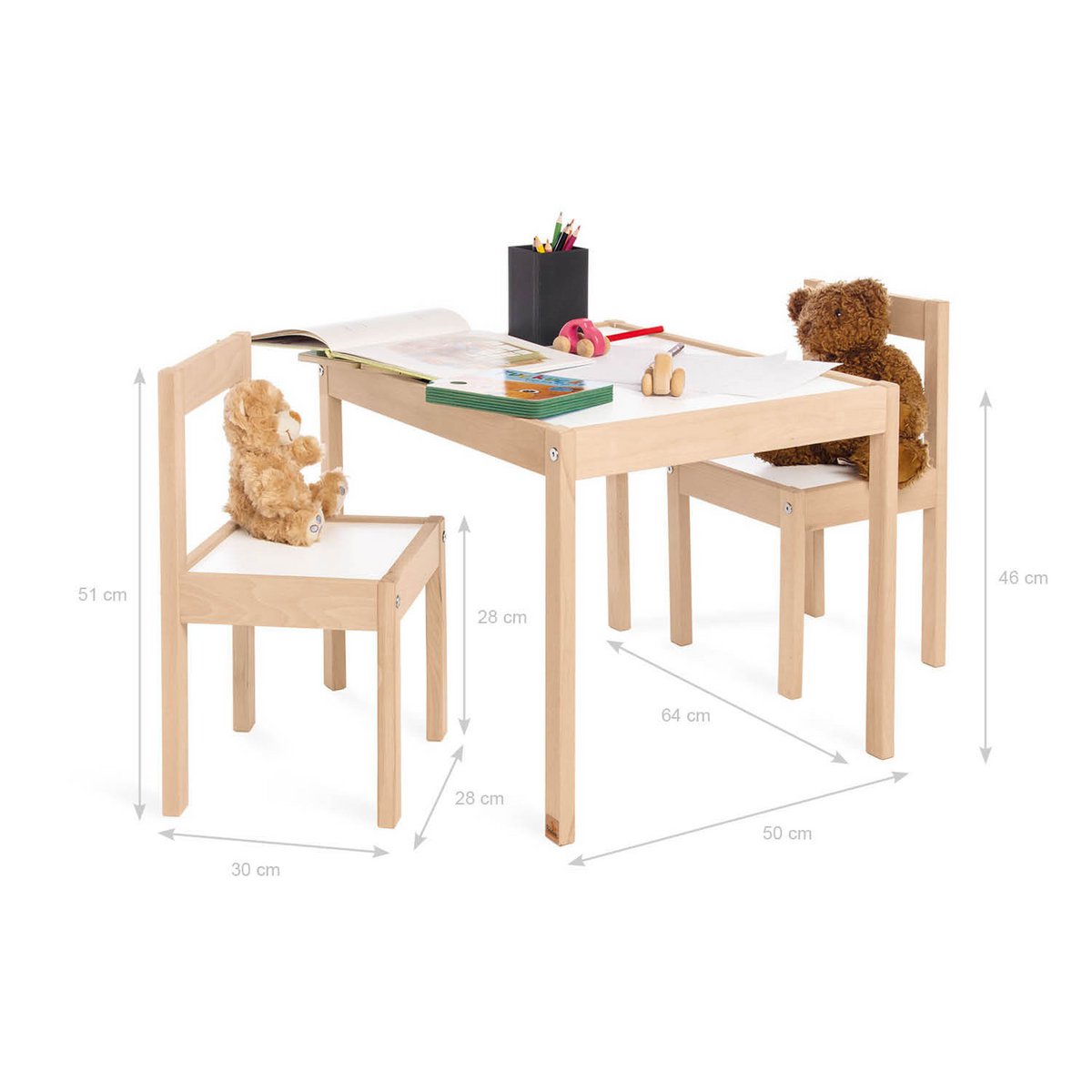 Ensemble table et chaises pour enfants 'Olaf', 3 parties