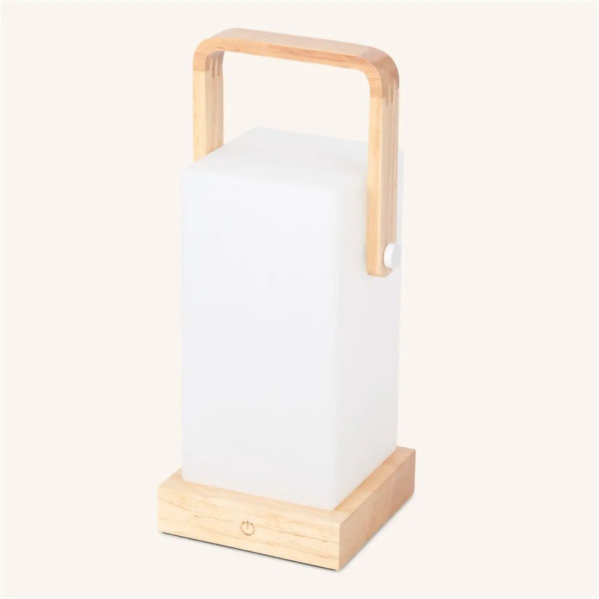 Lampe en bois marron clair Harper – Lampe de table rechargeable sans fil avec poignée