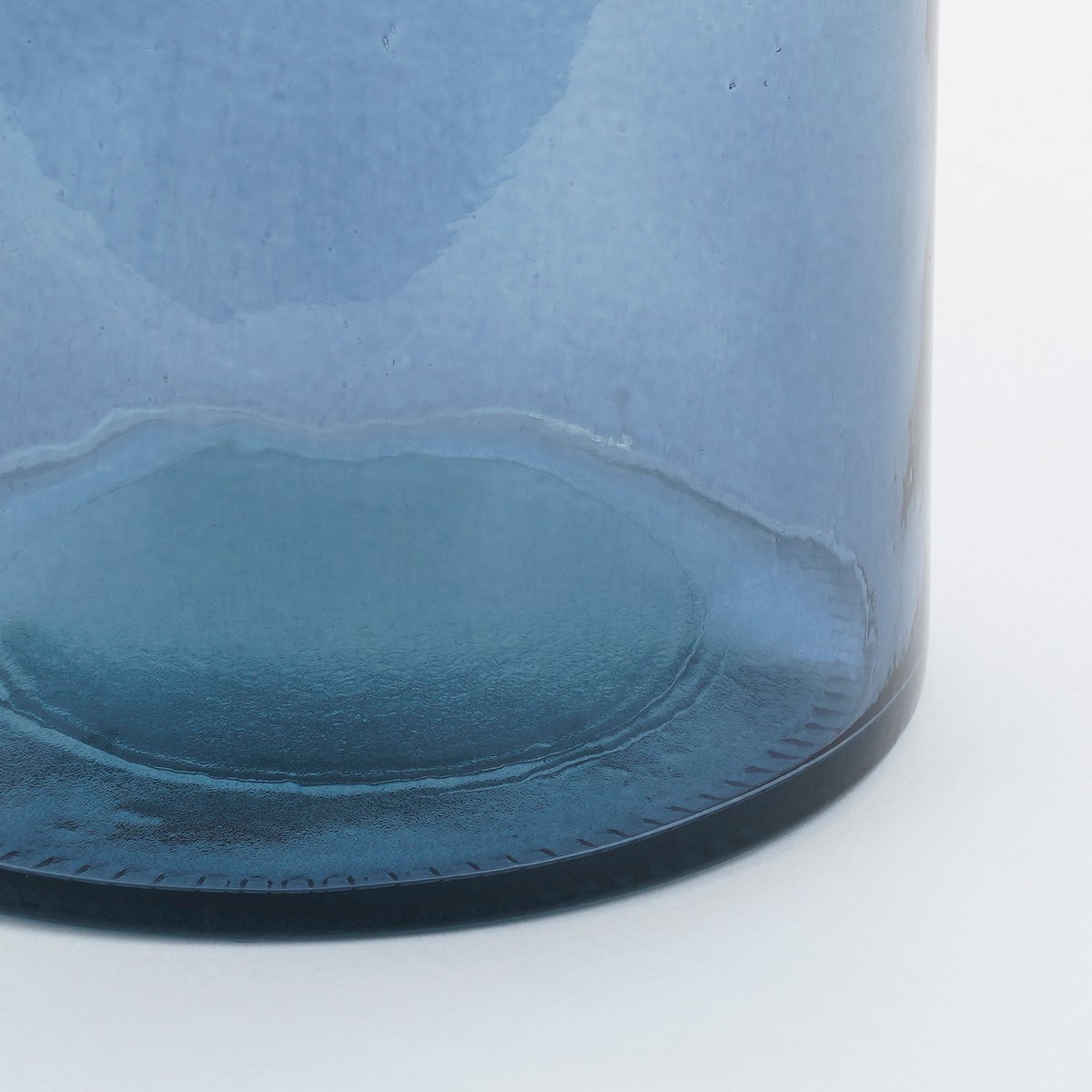 Vase Bouteille Guan - H40 x Ø15 cm - Verre recyclé - Bleu