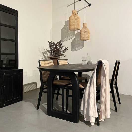 Table à manger Bullnose Cadre de mix noir