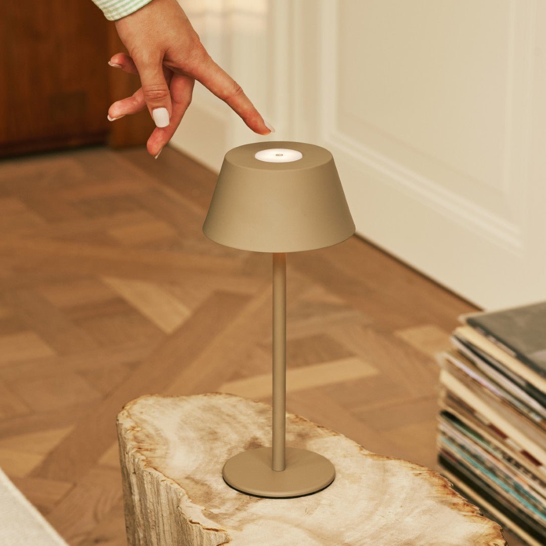 Milou Koala Brown - lampe de table sans câble l moderne, design et 3 modes lumineux