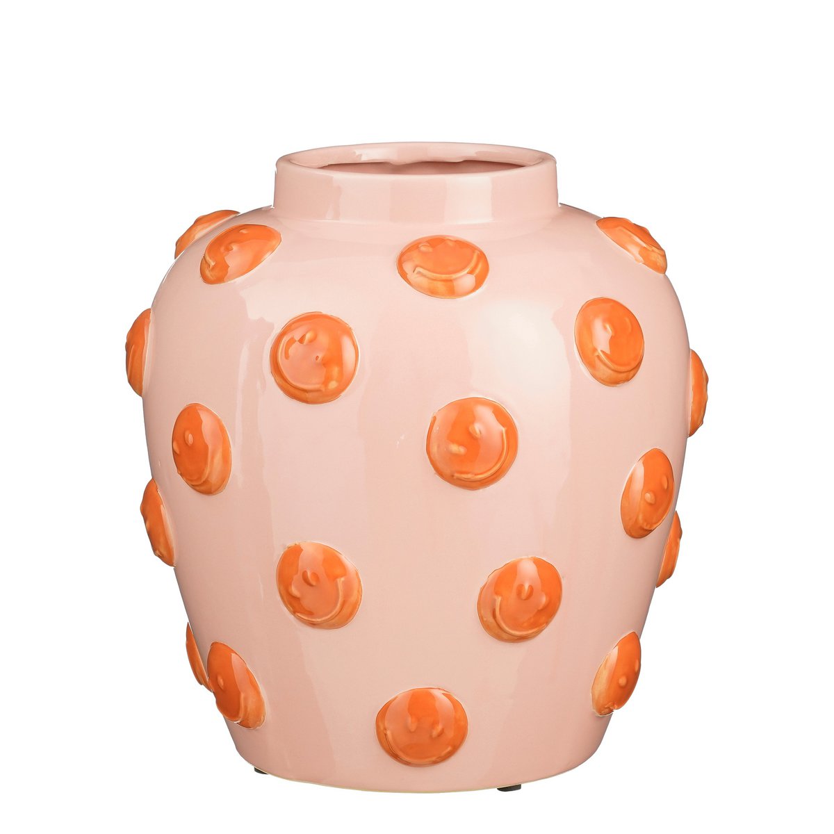 Vase Smiley - H33 X Ø30 cm - Céramique - rose clair, orange