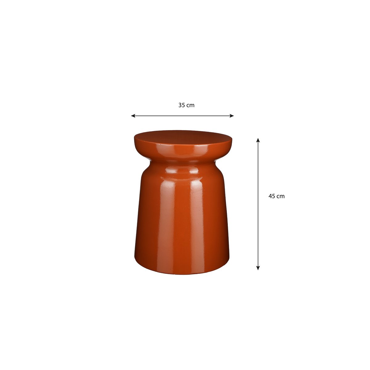 Table d'Appoint Stage - H45 x Ø35 cm - Ciment - Orange