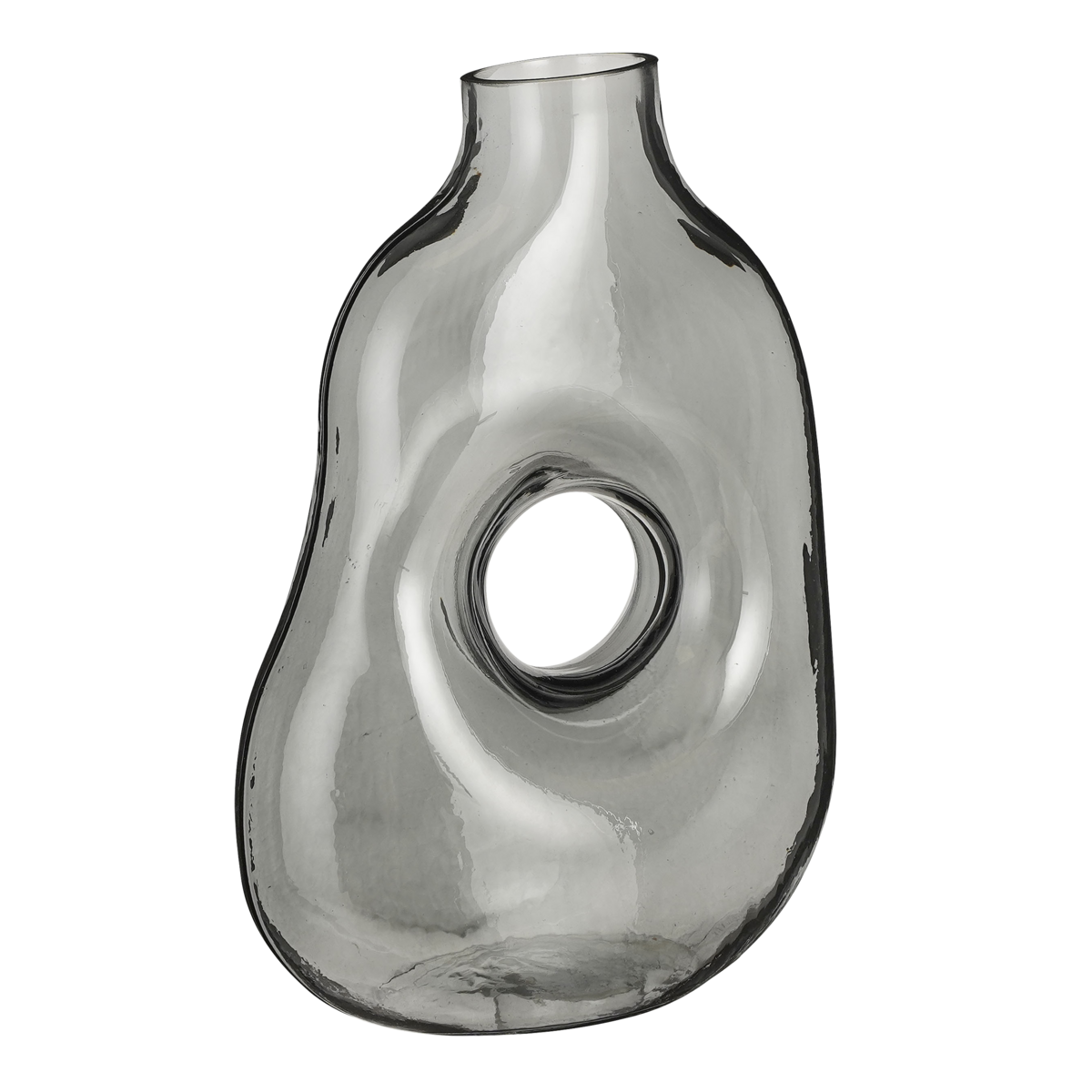 Vase Jay - L19 x L11 x H25 cm - Verre - Gris clair