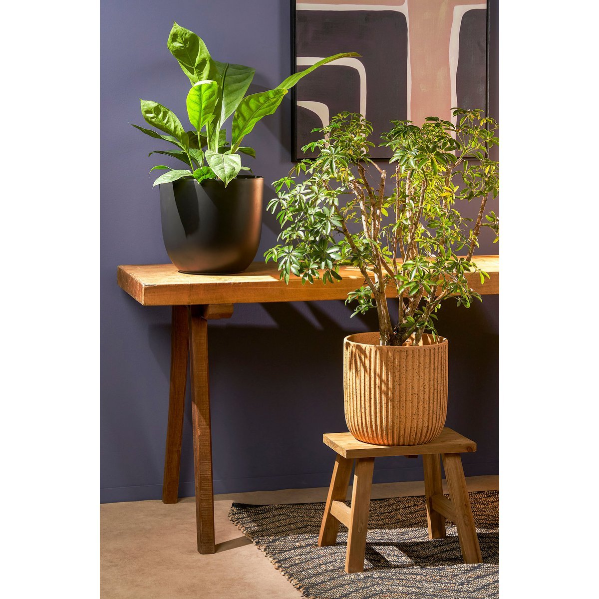 Tabouret en bois Bold - L38 x L29 x H34 cm - Bois recyclé - Marron