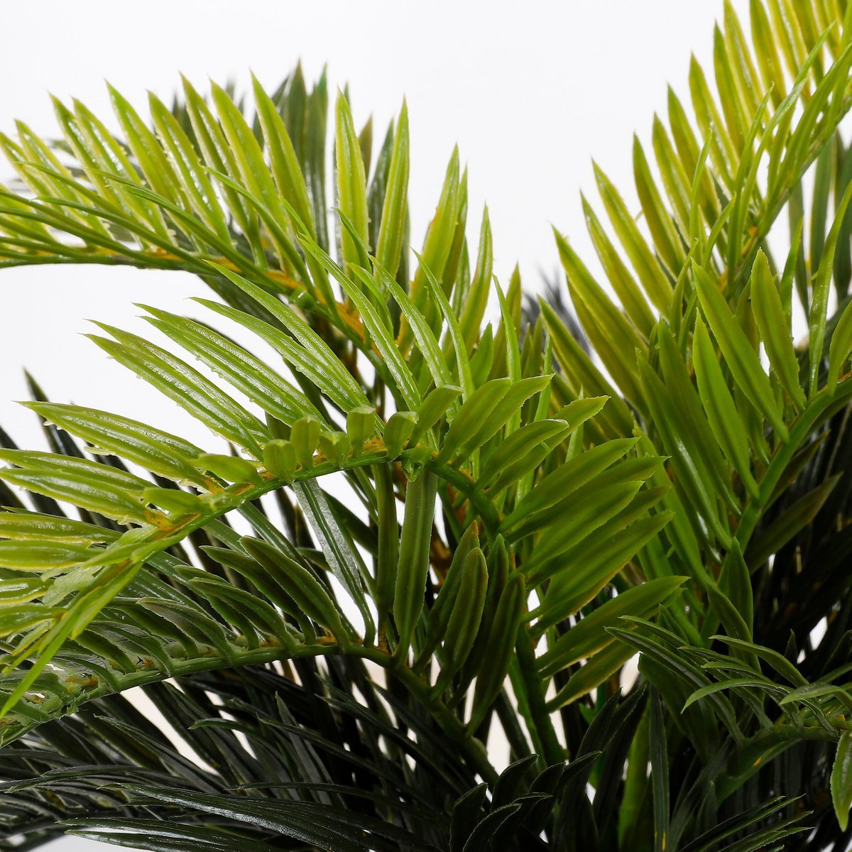 Palmier Cycas Artificiel en Pot de Fleur Stan - H37 x Ø44 cm - Vert
