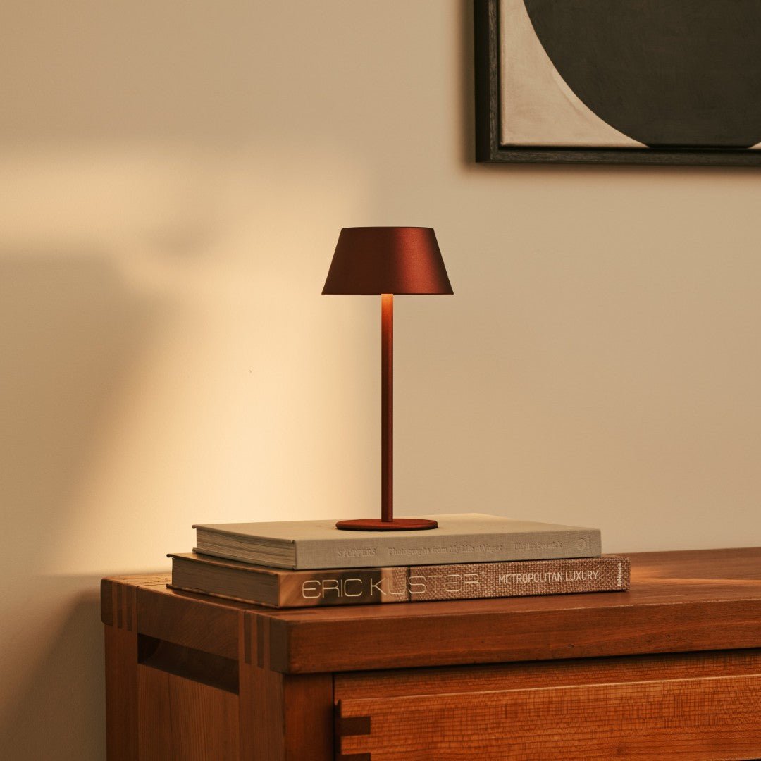 Milou Bronze - lampe de table sans câble l moderne, design et 3 modes lumineux
