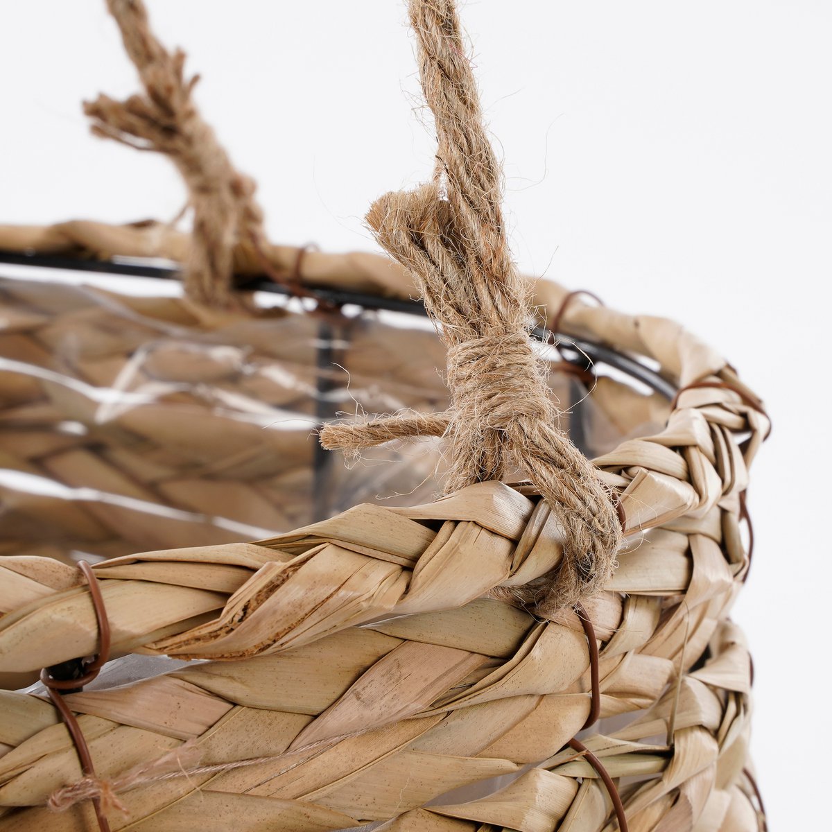 Pot Suspendu Avalon / Lot de 3 - H90 x Ø30 cm - Jonc de Mer - Marron clair