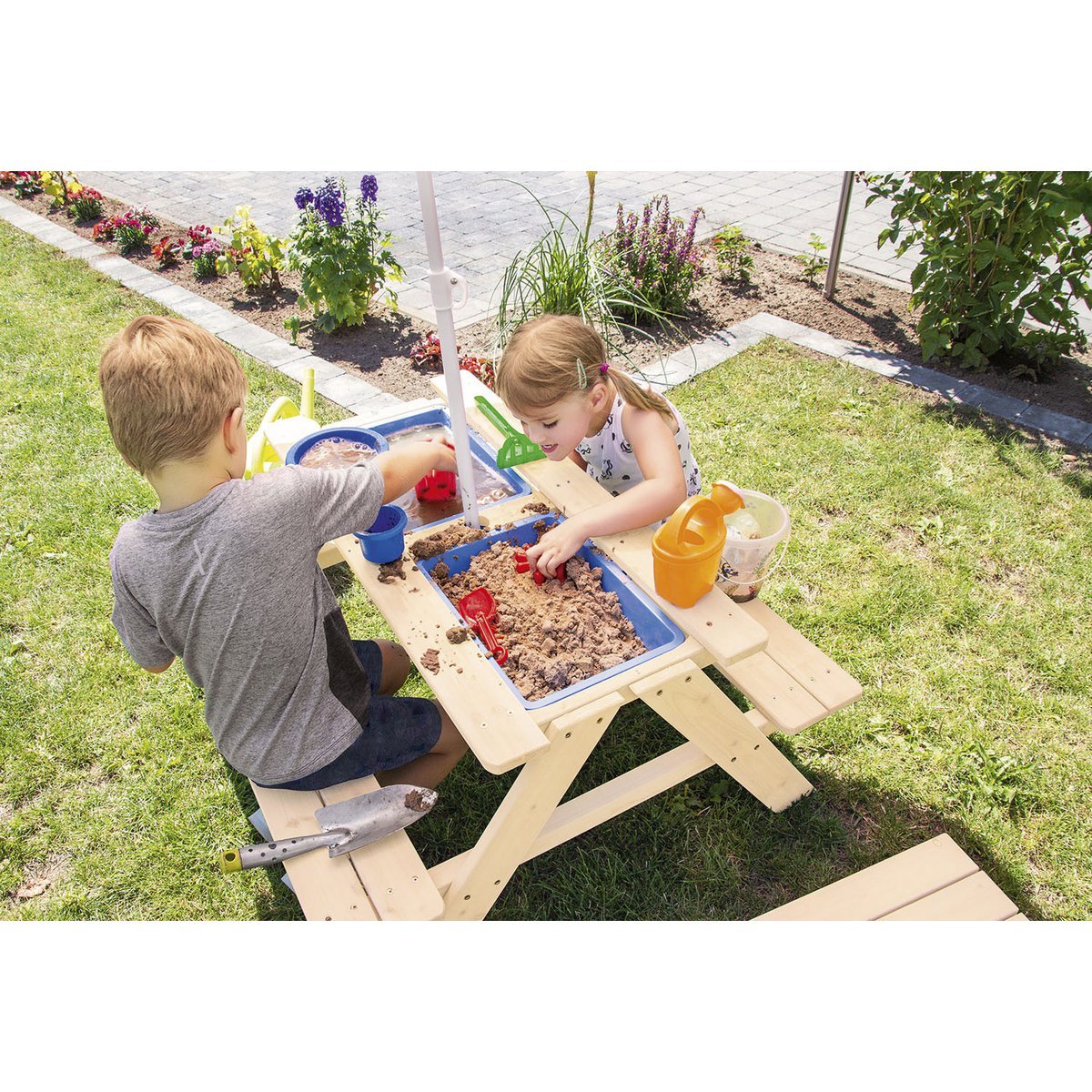 Banc de pique-nique pour enfants 'Matsch-Nicki für 4', naturel