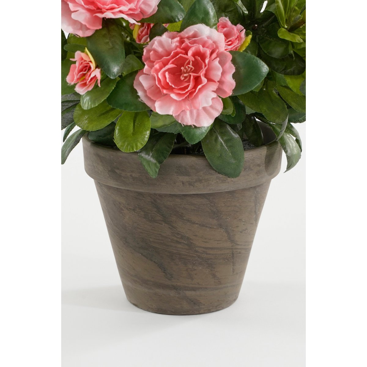 Plante Azalée Artificielle en Pot de Fleur Stan - H31 x Ø26 cm - Pêche