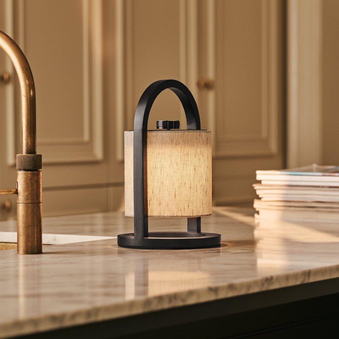 River Black et Gris Lampe rechargeable en bois - Lumière dimmable et sans fil