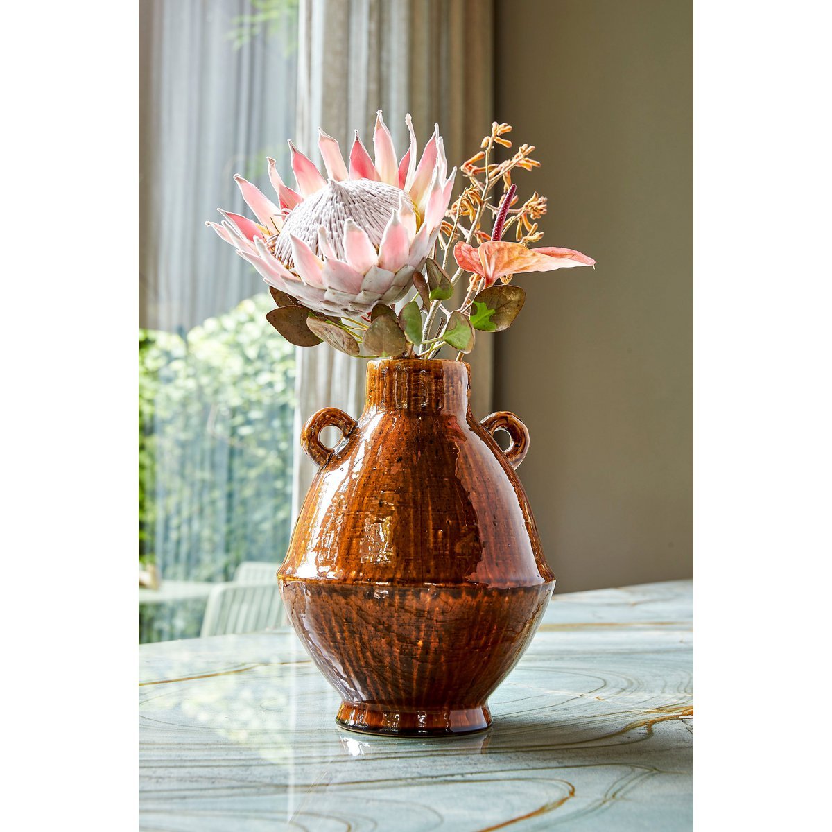 Vase Elena - H34 x Ø26 cm - Céramique - Marron