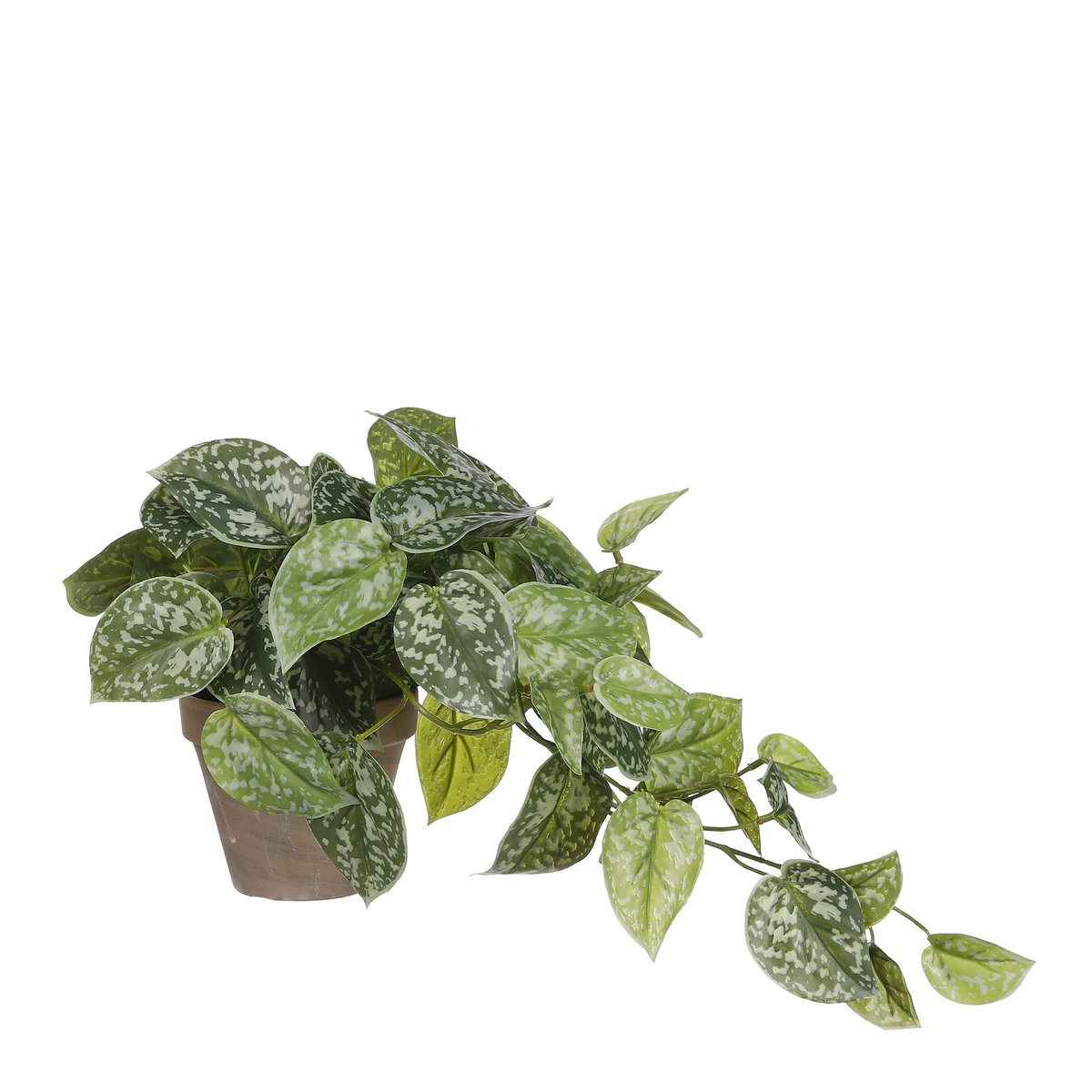 Plante Artificielle Scindapsus en Pot de Fleur Stan - H44 x Ø17 cm - Vert