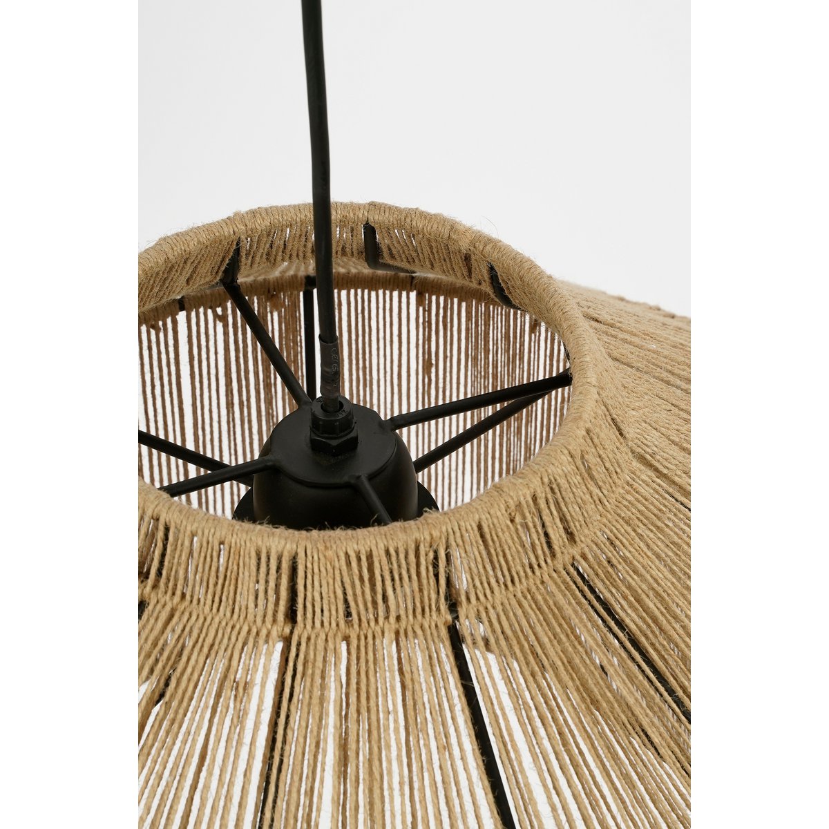 Lampe à suspension Elsa - H28 x Ø50 cm - Jute - brun clair