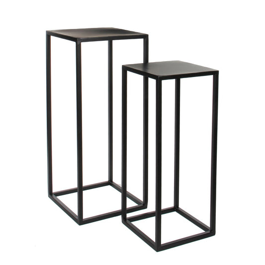 Table d'appoint Goa - Lot de 2 - L30 x l30 x H70 cm - Métal - Noir