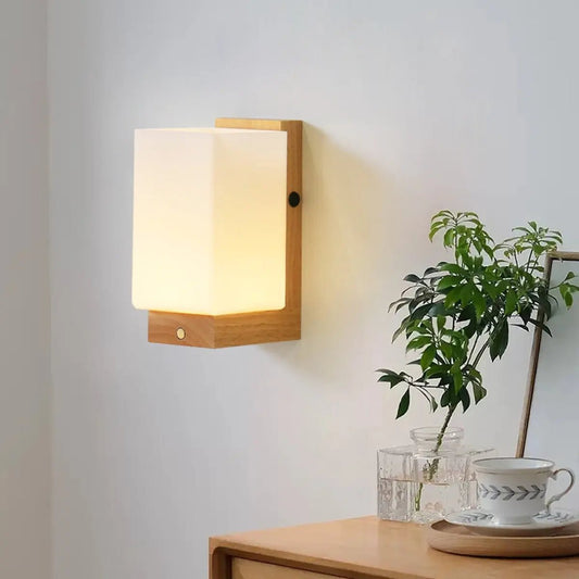 Bowie Light Brown Lampe murale en bois rechargeable - Éclairage sans fil, dimmable et élégant