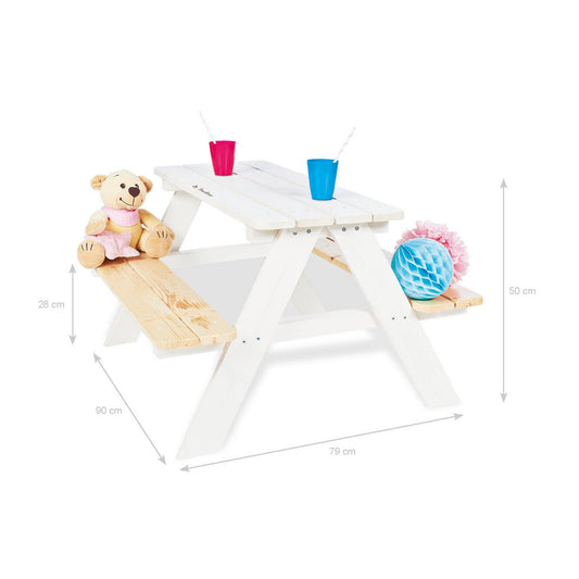 Banc de pique-nique pour enfants 'Nicki für 4', blanc