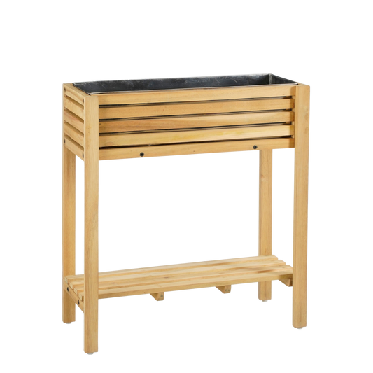 Jardinière rectangulaire Glenwood pour extérieur - L70 x l30 x H75 cm - Bois d'acacia - Marron