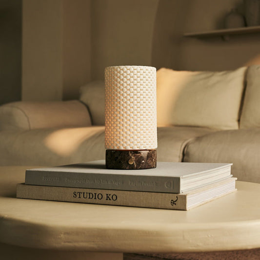 Luna Marble – Lampe de table en Marbre et Porcelaine - imprimée 3D