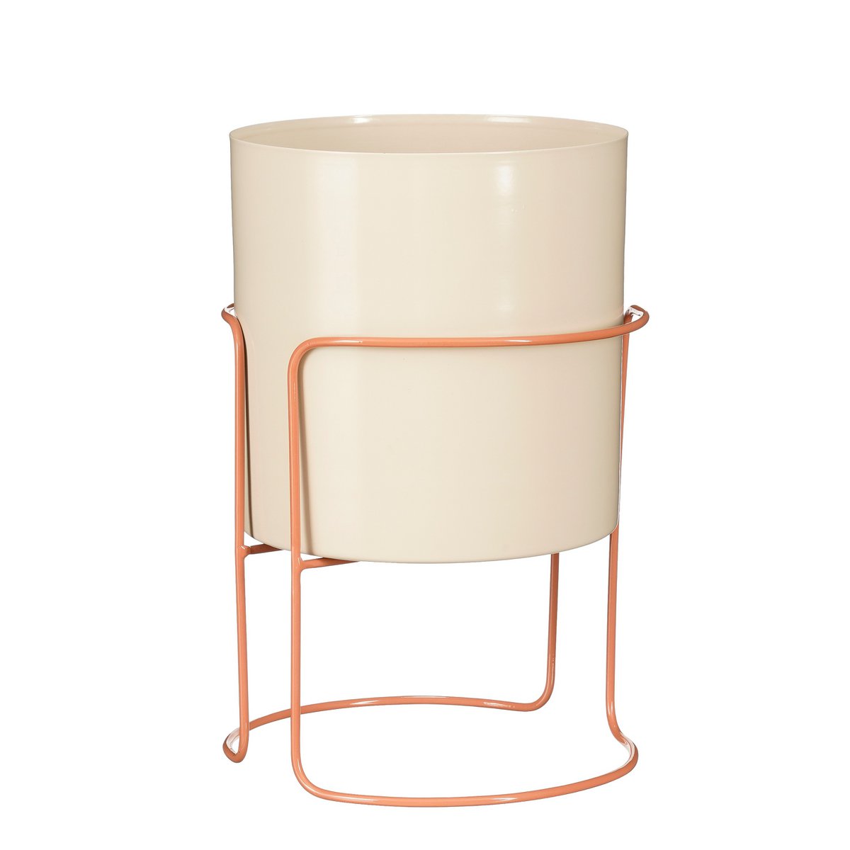 Collins Flowerpot sur standard - H33 x Ø22 cm - métal - off-blanc, pêche