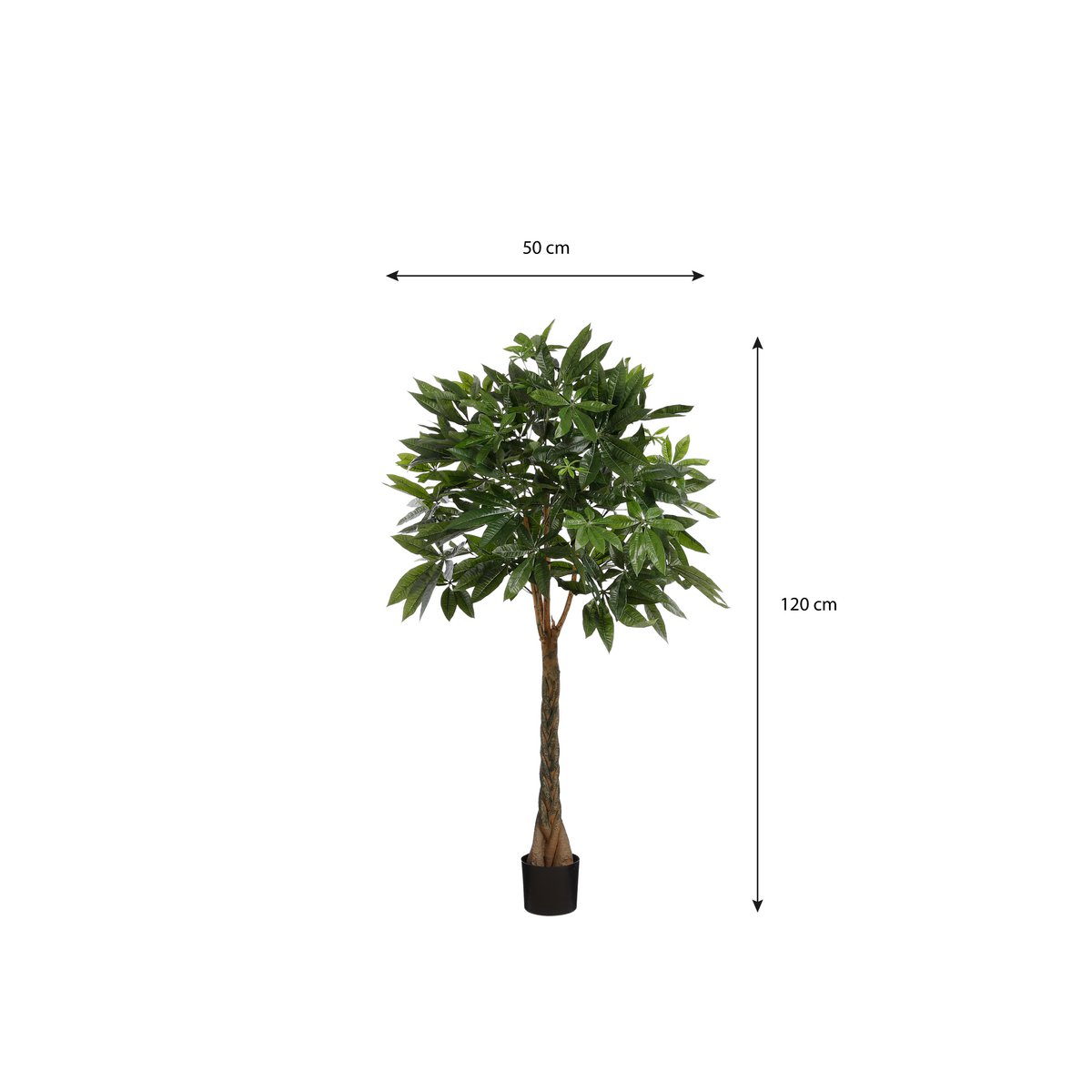 Plante Artificielle Pachira - H120 x Ø50 cm - Vert