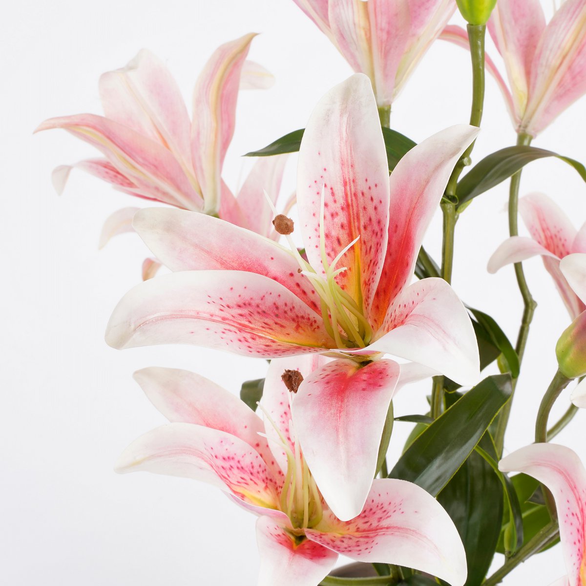 Plante de Lys Tigré Artificiel en Pot de Fleur Stan - H47 x Ø45 cm - Rose