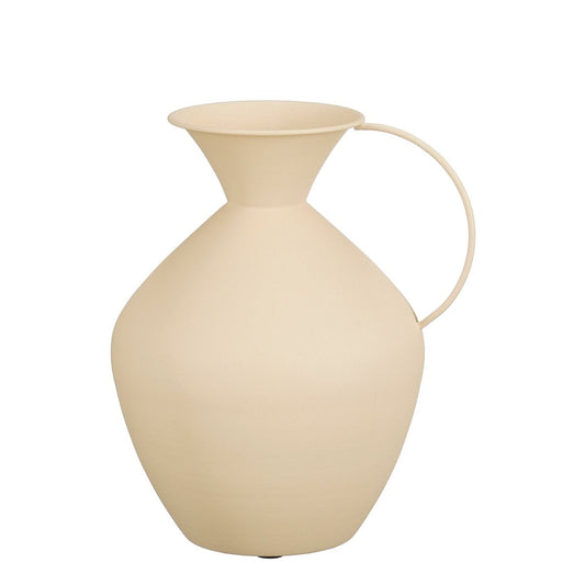 Gyge | Vase design en métal off-white avec anse