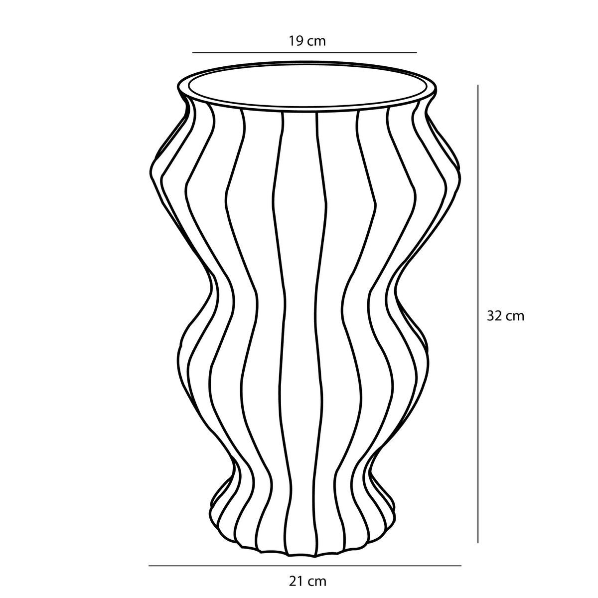 Vase Pippa - H32 x Ø21 cm - Céramique - Vert