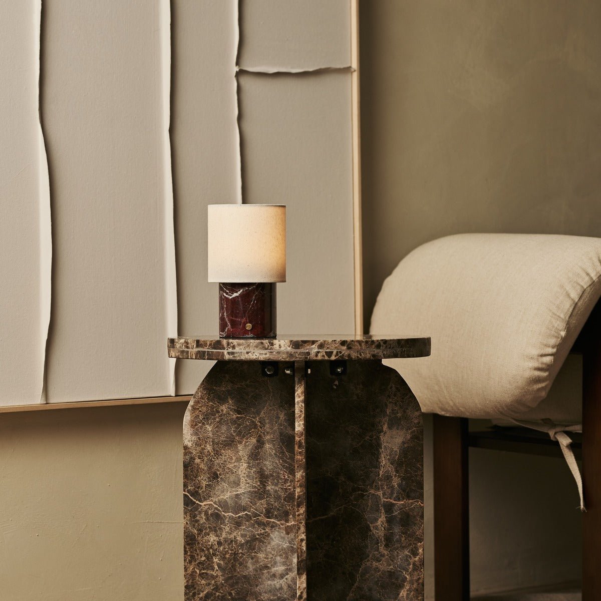 Lampe de table rechargeable en marbre Dou Red / Rosso Levanto