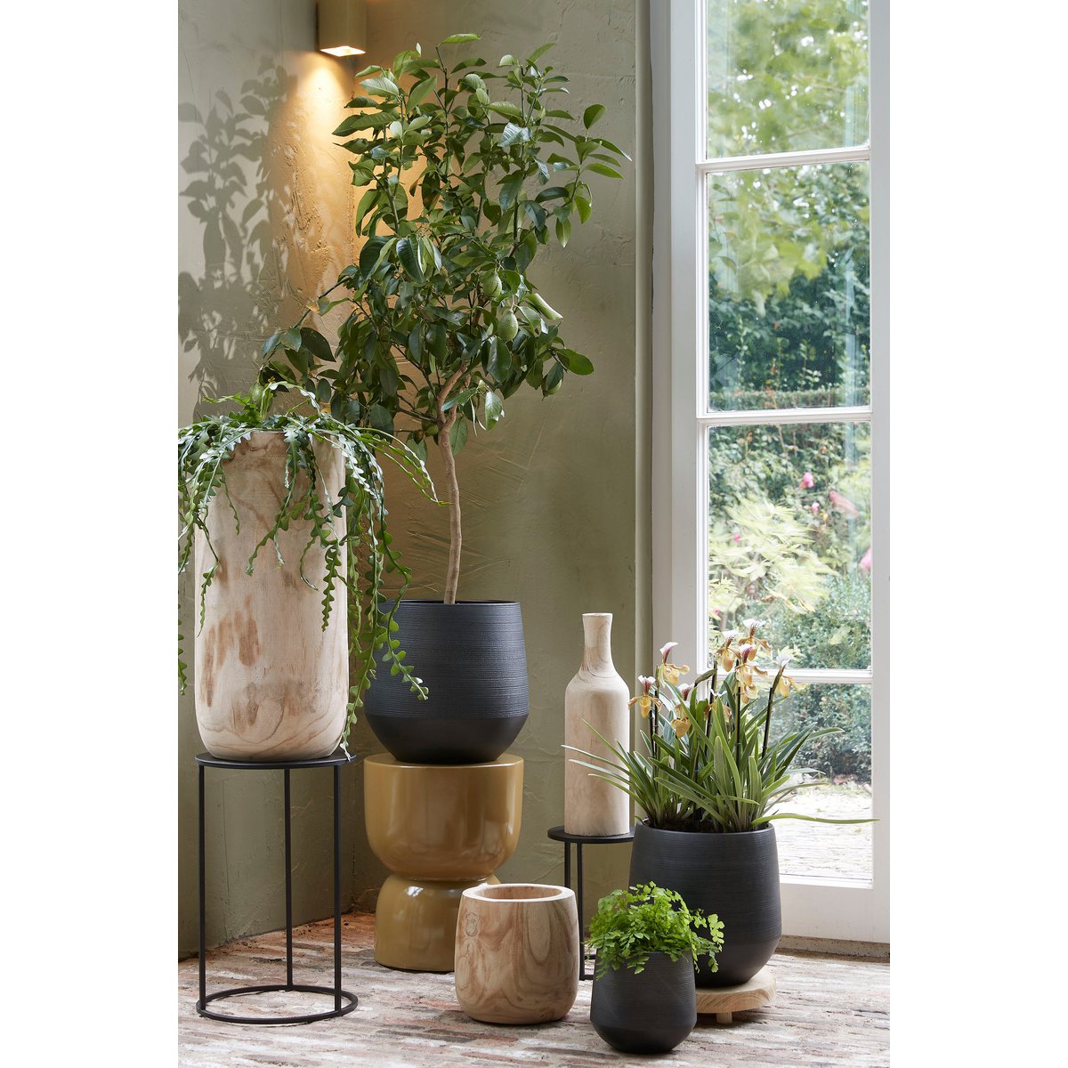 Table d'appoint Quinty / Lot de 3 - H50 x Ø32 cm - Métal - Noir