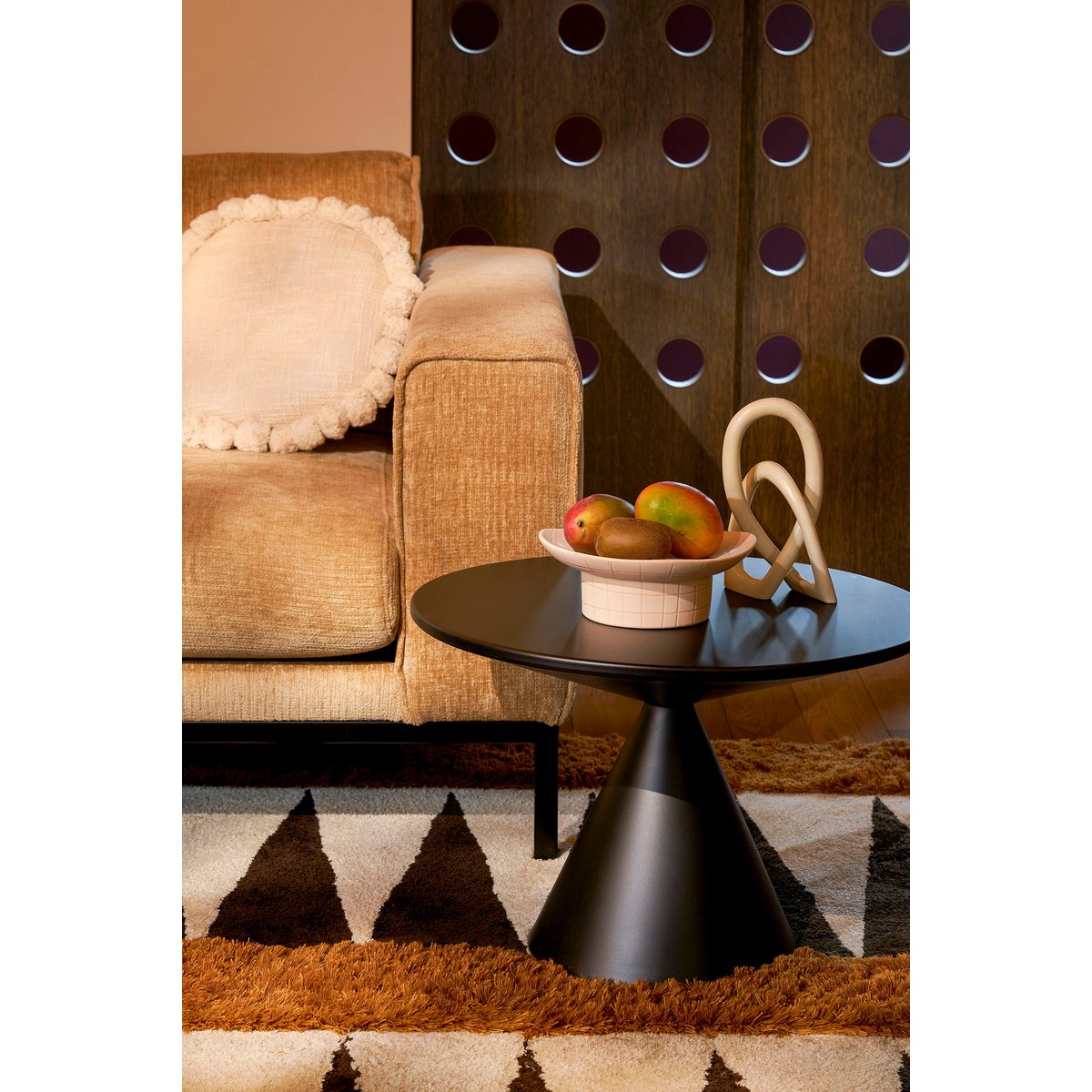 Table d'Appoint Generous - H42 x Ø60 cm - Métal - Noir