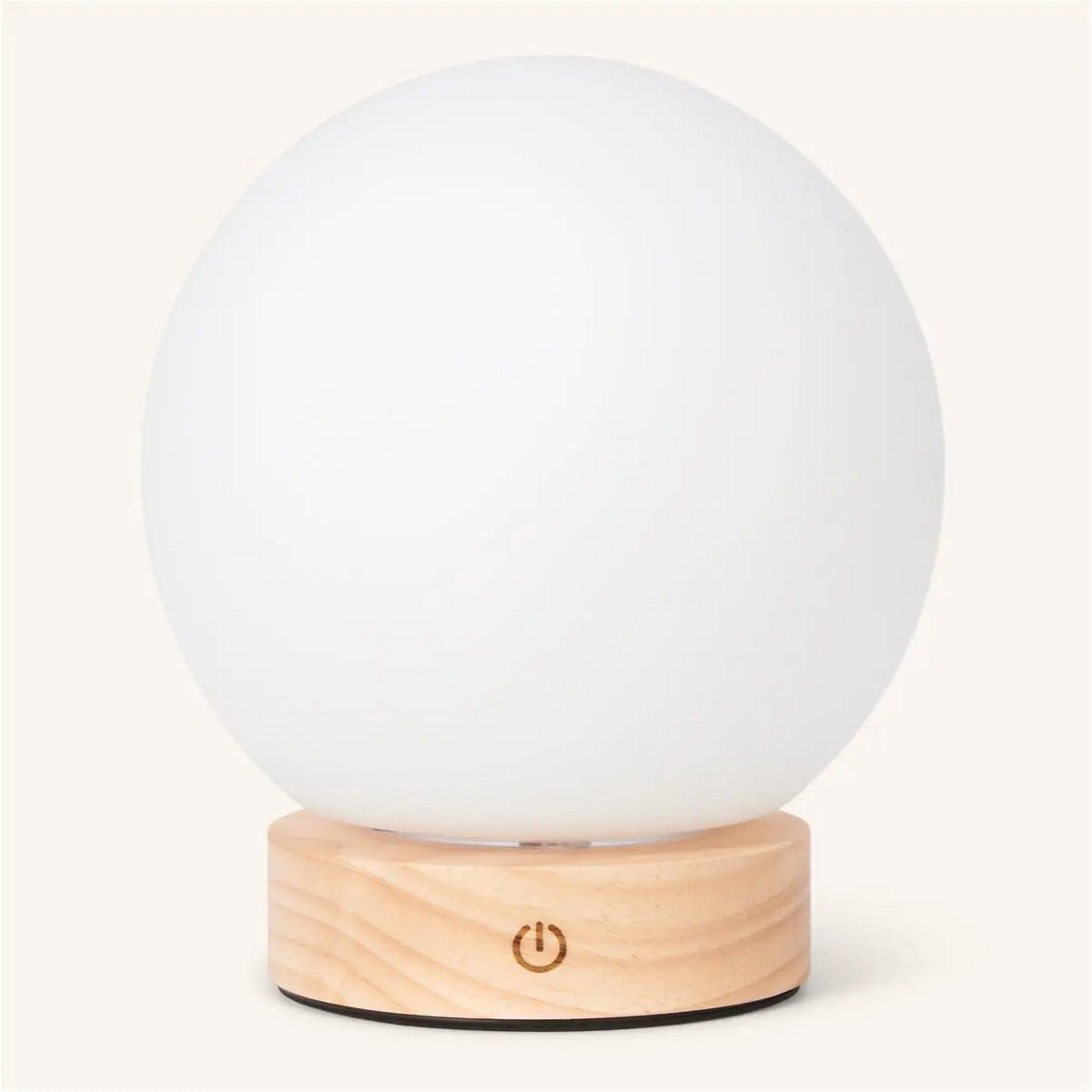 Lampe en bois brun clair avec une ampoule en verre - Light sans fil rechargeable et dimmable