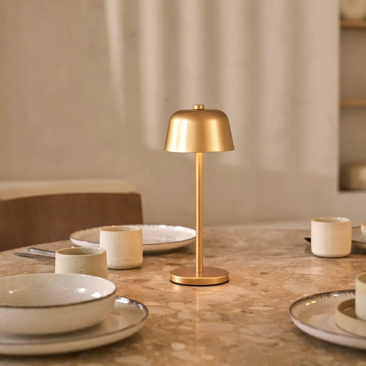 Lampe de table rechargeable Anton dorée | Éclairage élégant et sans fil