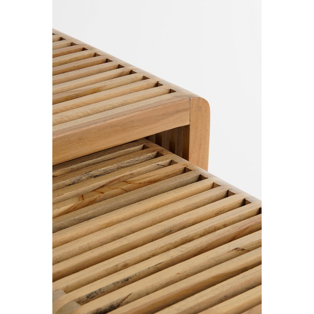 Table d'Appoint Yonker - Lot de 3 - L44 x L34 x H50 cm - Bois recyclé - Marron