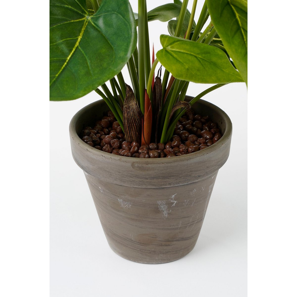 Plante Anthurium Artificielle en Pot de Fleur Stan - H38 x Ø30 cm - Rouge