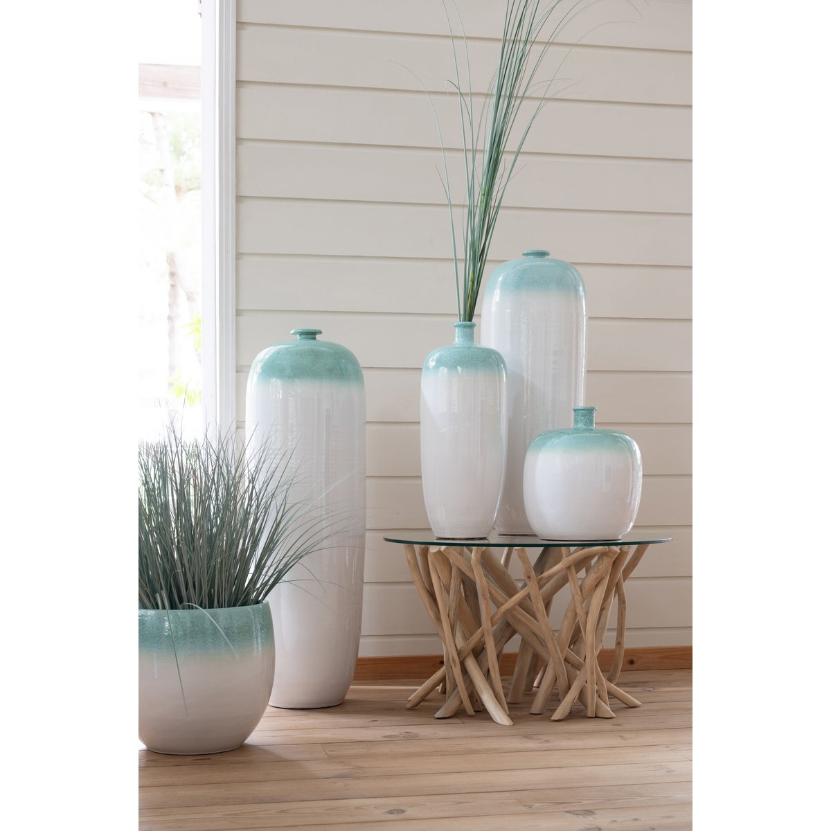 Table Branches en bois de teck Naturel / Verre