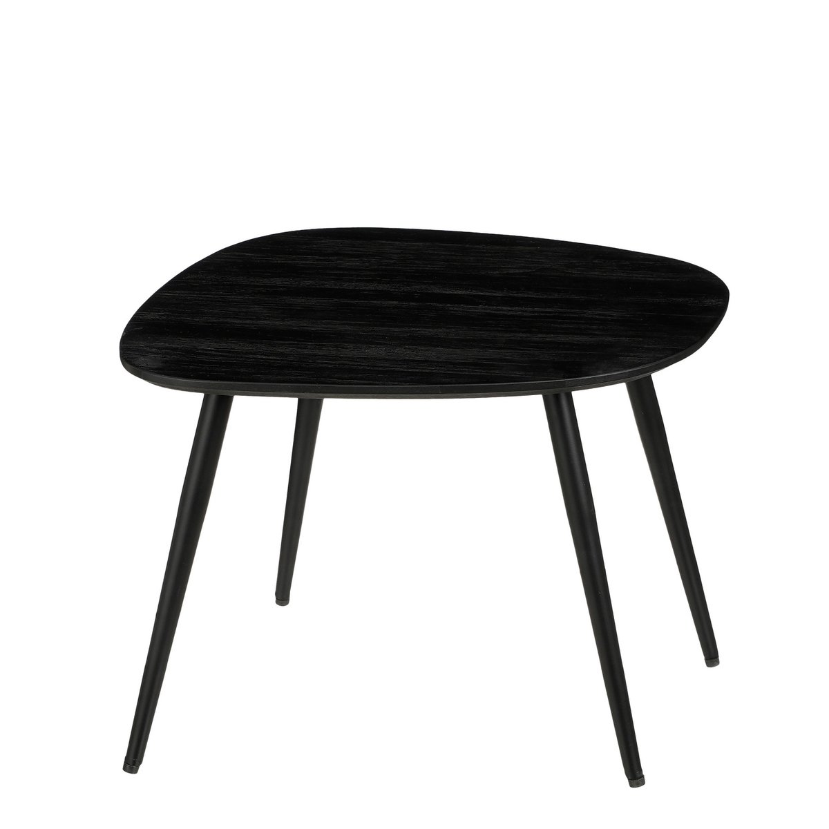Table d'Appoint Jailey - Lot de 3 - L62 x L52 x H34 cm - Bois recyclé - Noir