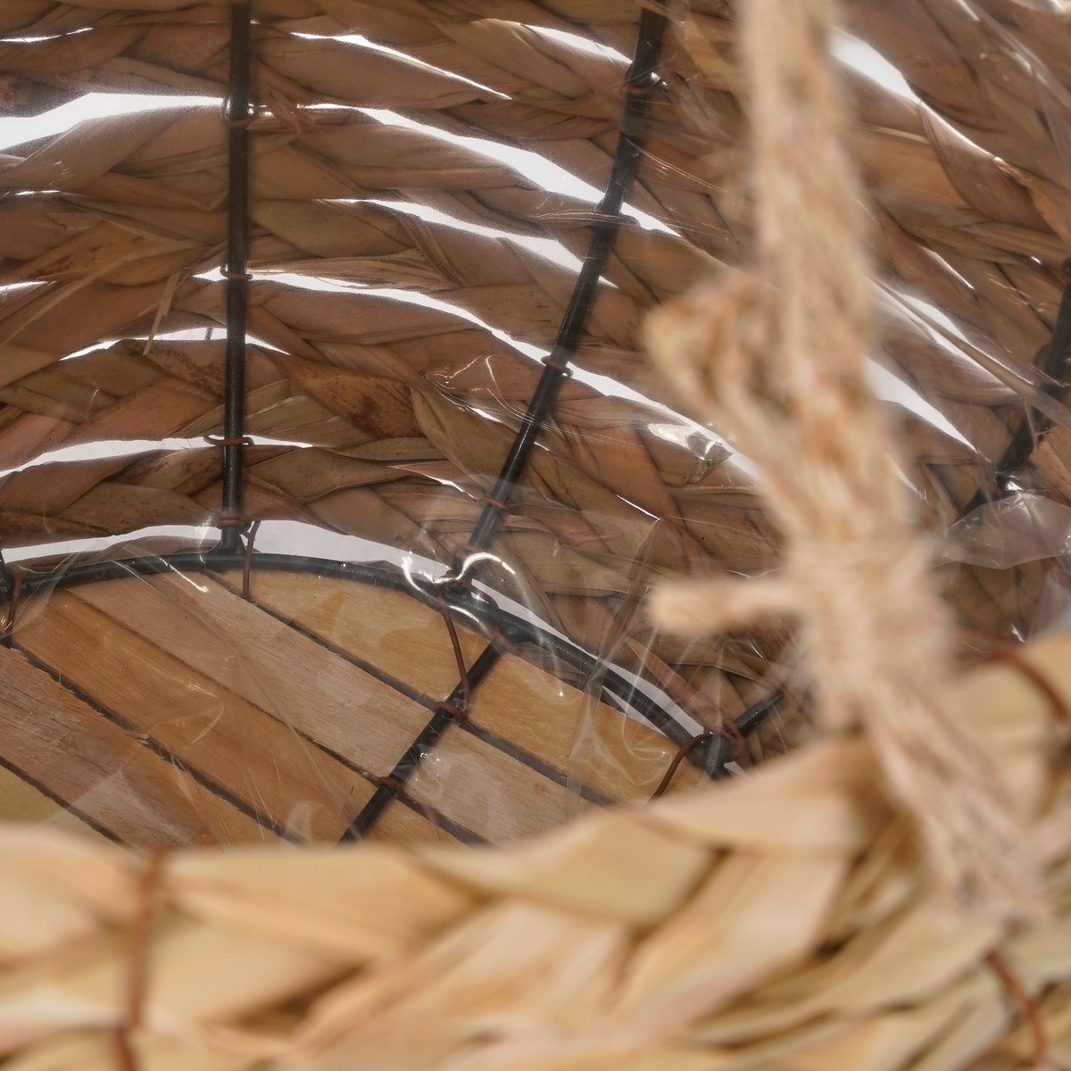 Pot Suspendu Avalon / Lot de 3 - H90 x Ø30 cm - Jonc de Mer - Marron clair