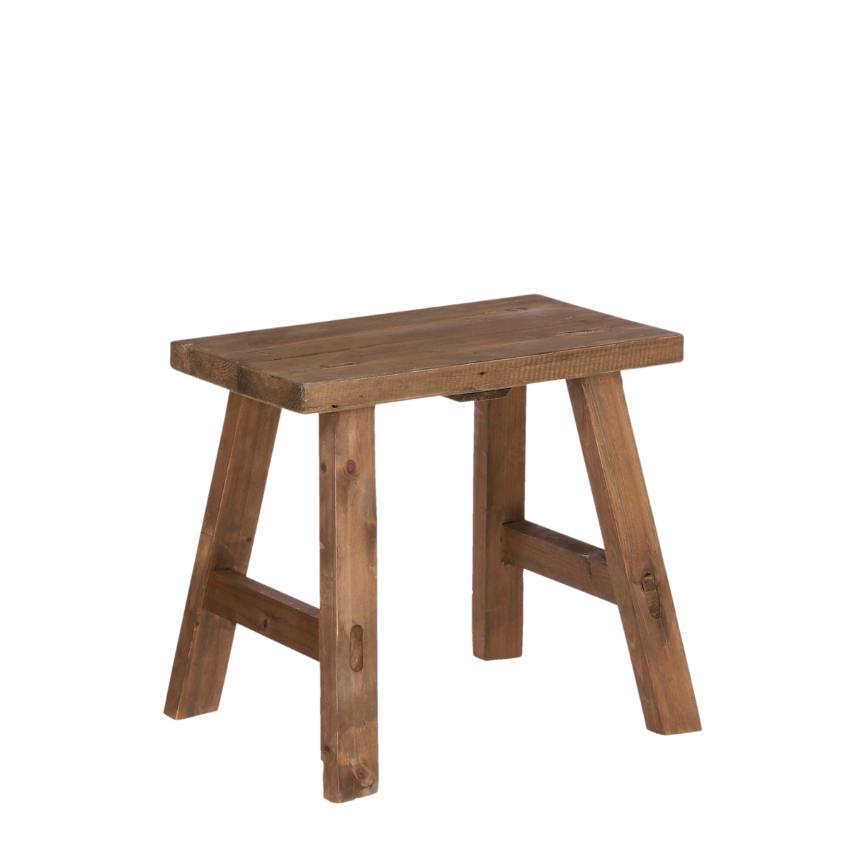 Tabouret en bois Bold - L38 x L29 x H34 cm - Bois recyclé - Marron