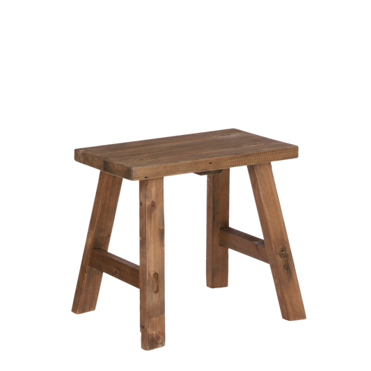 Tabouret en bois Bold - L38 x L29 x H34 cm - Bois recyclé - Marron